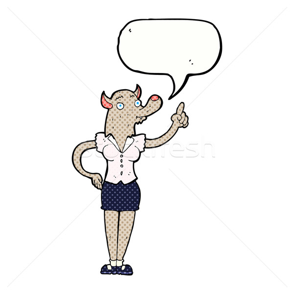 cartoon werewolf woman with idea with speech bubble Stock photo © lineartestpilot