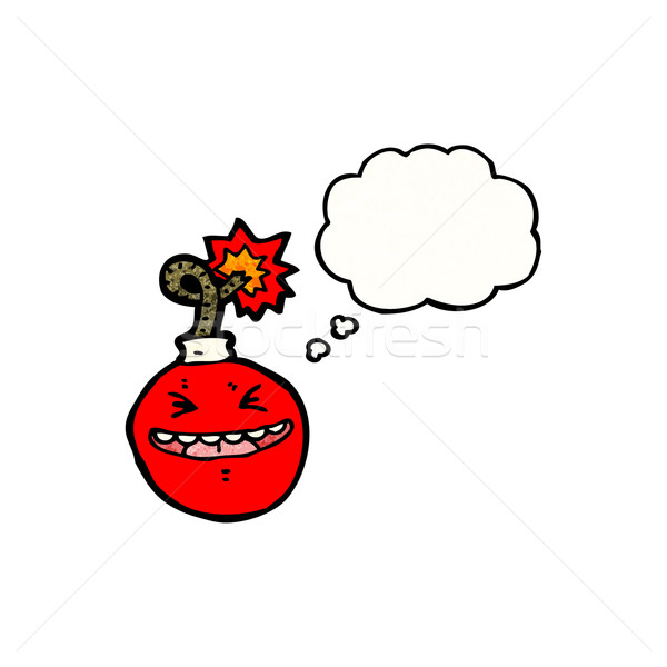 Cartoon бомба текстуры стороны счастливым мышления Сток-фото © lineartestpilot