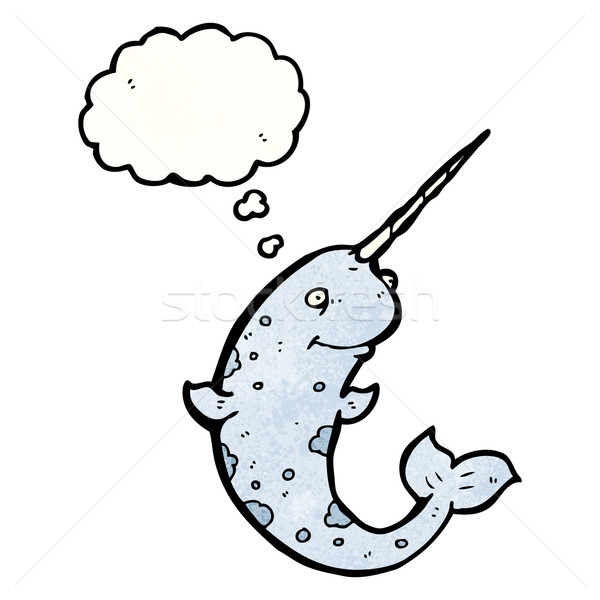 happy cartoon narwhal Stock photo © lineartestpilot