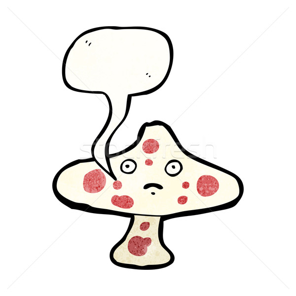 Cartoon champignon vénéneux visage rétro dessin cute Photo stock © lineartestpilot