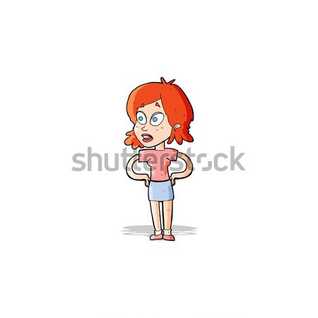 Cartoon vrouw handen heupen hand ontwerp Stockfoto © lineartestpilot