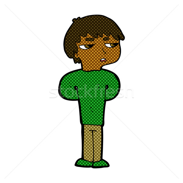 comic cartoon antisocial boy Stock photo © lineartestpilot