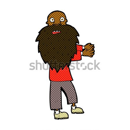 comic cartoon bearded old man Stock photo © lineartestpilot