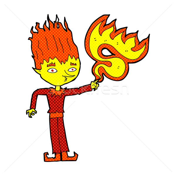 Stock photo: fire spirit comic cartoon