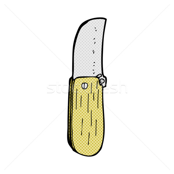 Stock photo: comic cartoon folding knife