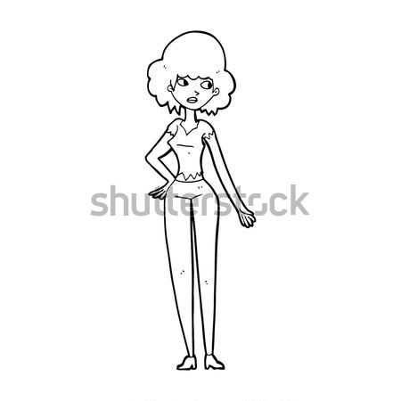 comic cartoon pretty woman shrugging shoulders Stock photo © lineartestpilot