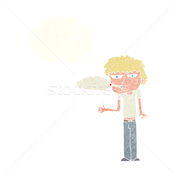 Desen animat fumator bule gandire femeie mână proiect Imagine de stoc © lineartestpilot