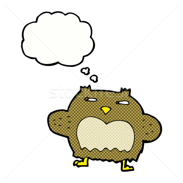 Cartoon подозрительный совы мысли пузырь стороны дизайна Сток-фото © lineartestpilot