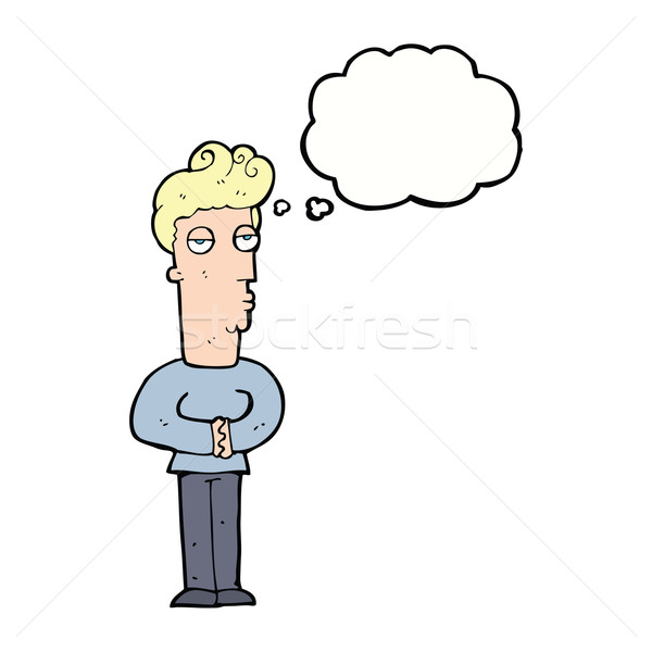 cartoon jaded man with thought bubble Stock photo © lineartestpilot