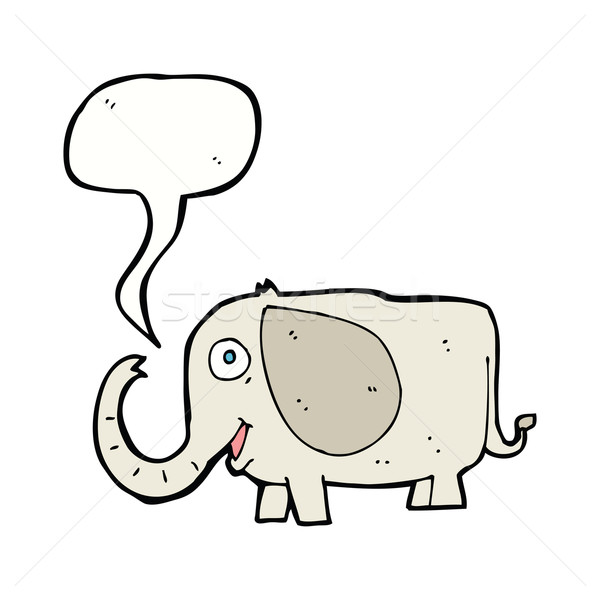 Cartoon baby słoń dymka strony projektu Zdjęcia stock © lineartestpilot