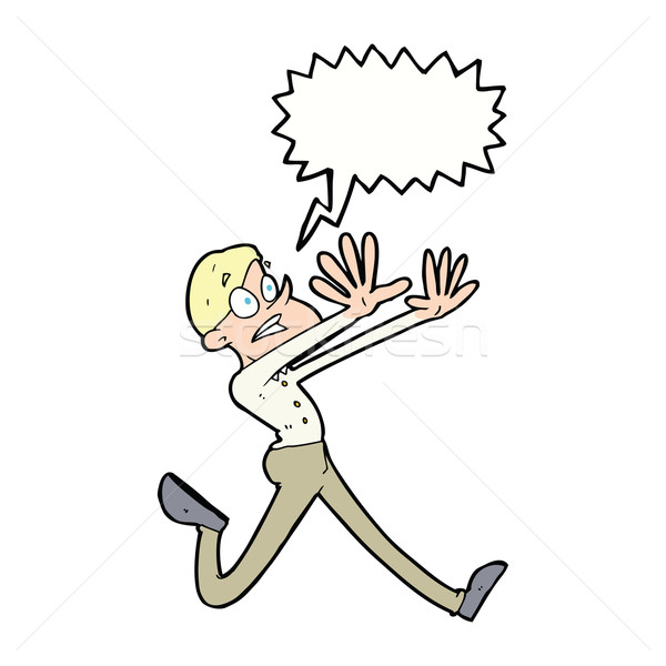 cartoon man running away with speech bubble Stock photo © lineartestpilot