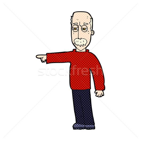 comic cartoon old man gesturing Get Out! Stock photo © lineartestpilot