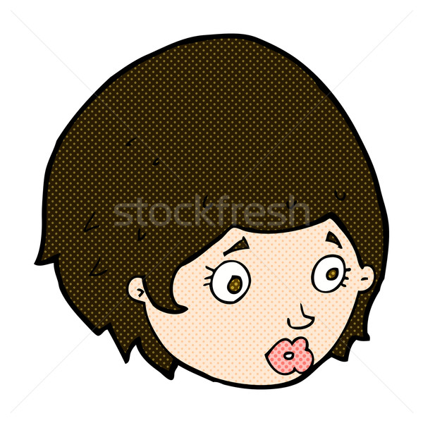comic cartoon girl with concerned expression Stock photo © lineartestpilot