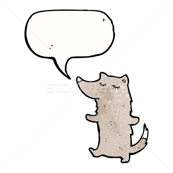 Cartoon loup texture main heureux dessin [[stock_photo]] © lineartestpilot