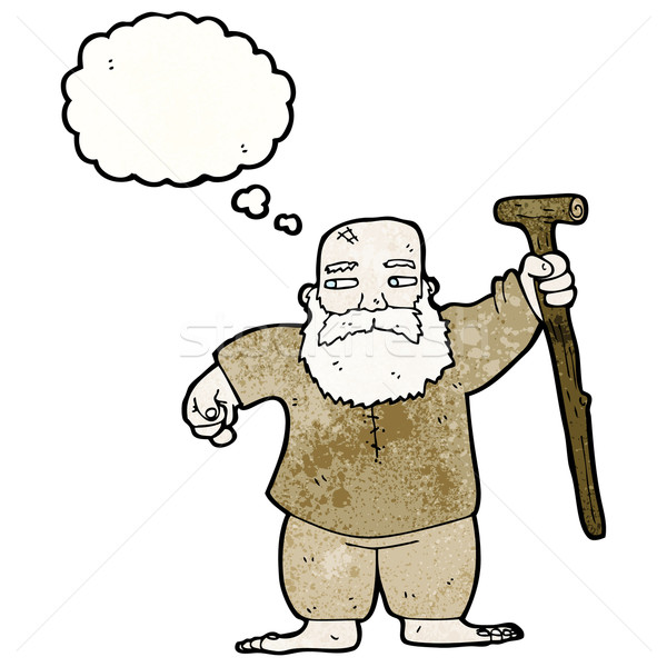 cartoon old man with thought bubble Stock photo © lineartestpilot