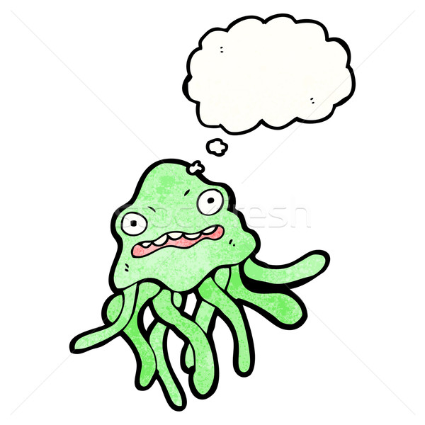 Desen animat nervos meduză retro desen idee Imagine de stoc © lineartestpilot