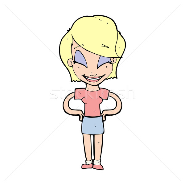 Cartoon femme mains hanches design art [[stock_photo]] © lineartestpilot