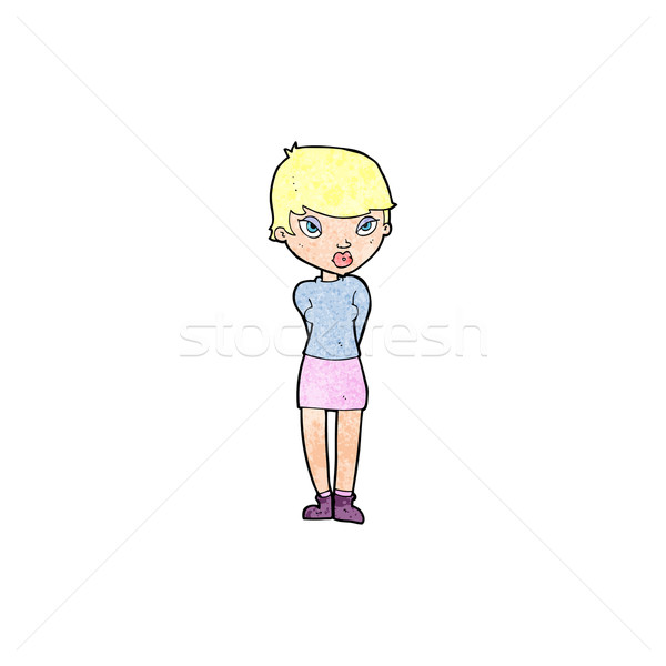 Cartoon nieśmiała kobieta strony projektu crazy Zdjęcia stock © lineartestpilot