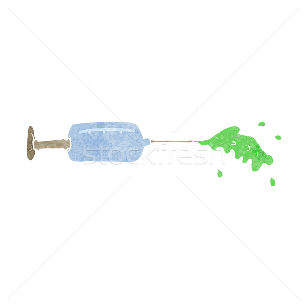 Karikatur medizinischen Nadel Hand Design grünen Stock foto © lineartestpilot