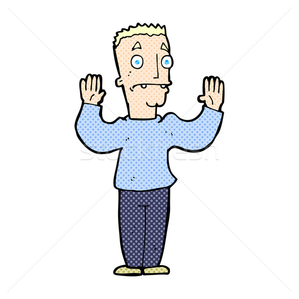 comic cartoon man surrendering Stock photo © lineartestpilot