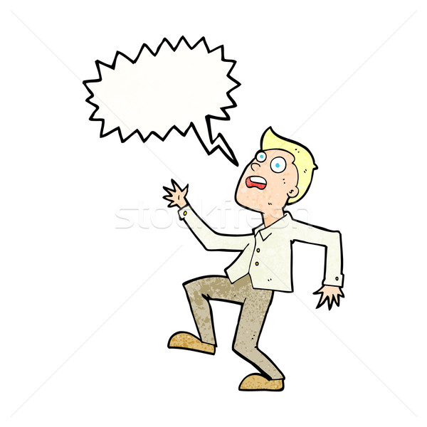 cartoon man panicking with speech bubble Stock photo © lineartestpilot