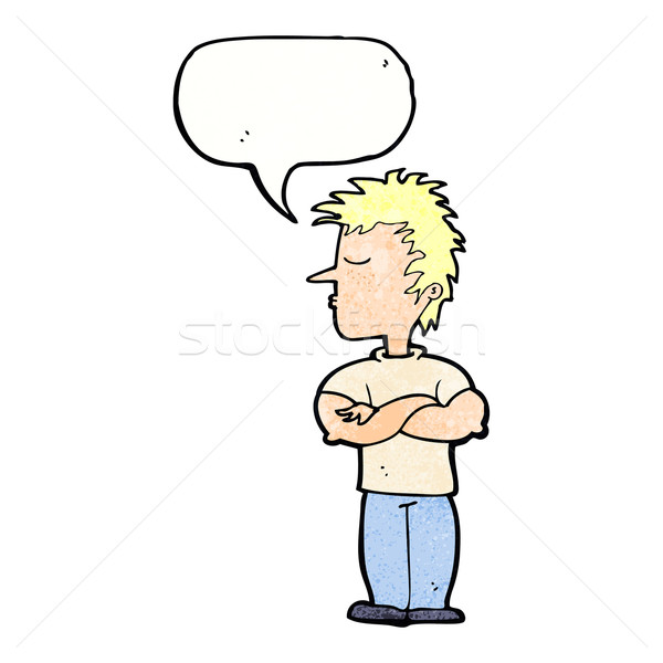 cartoon man refusing to listen with speech bubble Stock photo © lineartestpilot