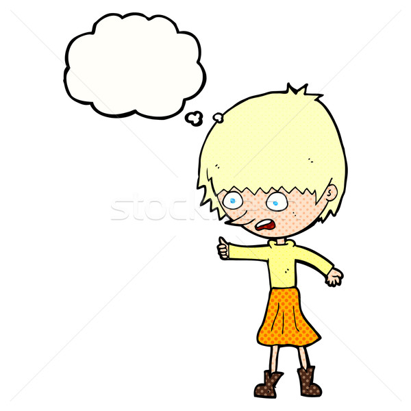 cartoon woman stressing out with thought bubble Stock photo © lineartestpilot