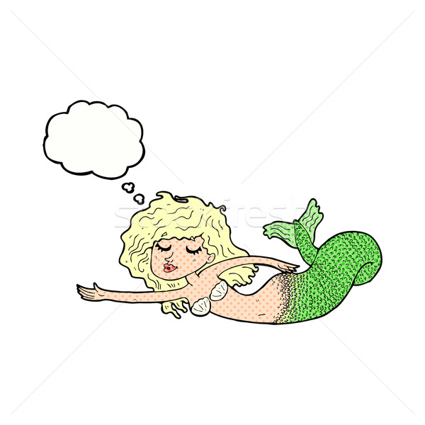 Desen animat sirena bule gandire mână proiect artă Imagine de stoc © lineartestpilot