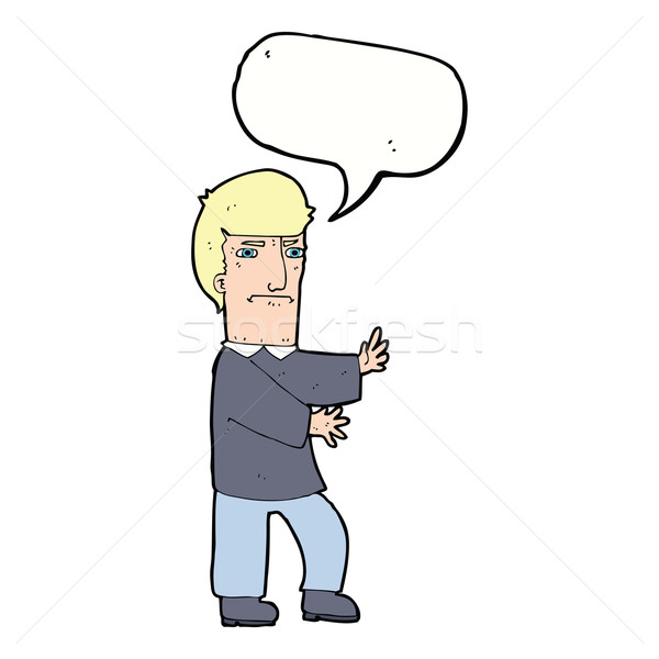 Karikatur mürrisch Mann Sprechblase Hand Design Stock foto © lineartestpilot