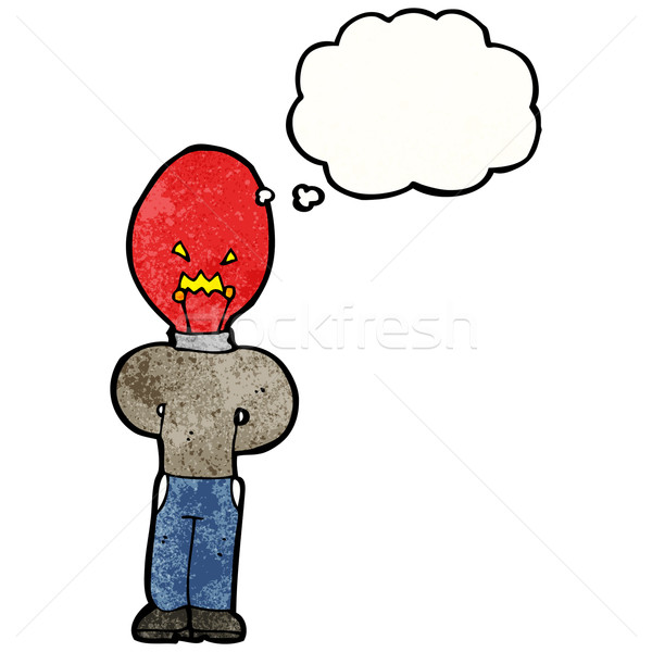 Cartoon luce rossa lampadina testa uomo luce Foto d'archivio © lineartestpilot
