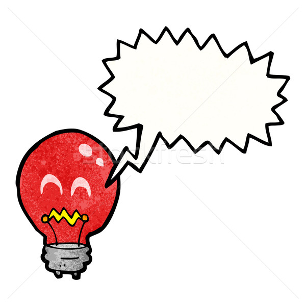 Cartoon luce rossa lampadina arte rosso retro Foto d'archivio © lineartestpilot
