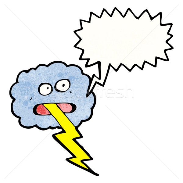 cartoon thundercloud spitting lightning bolt Stock photo © lineartestpilot