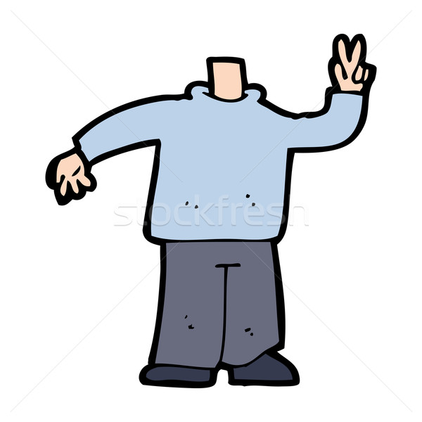 cartoon body giving peace sign (mix and match cartoons or add ow Stock photo © lineartestpilot