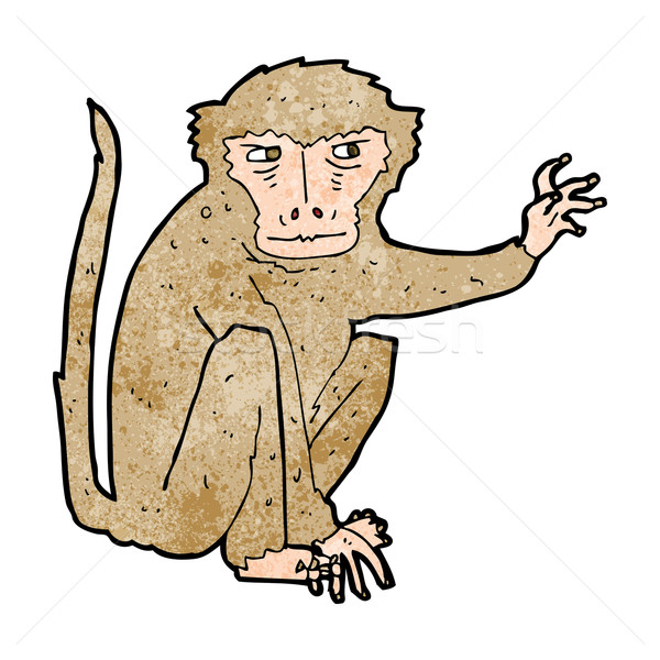 Desenho animado lol macaco projeto arte retro Foto stock © lineartestpilot