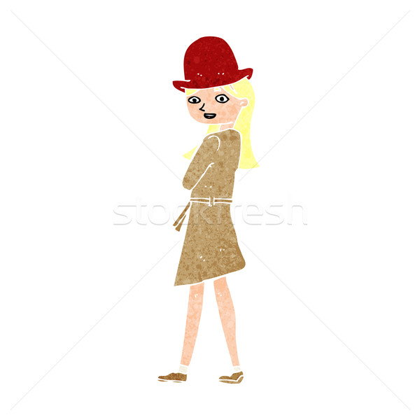 Cartoon kobiet szpieg kobieta projektu sztuki Zdjęcia stock © lineartestpilot