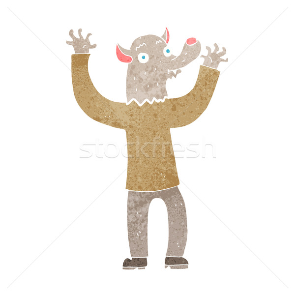 Cartoon gelukkig weerwolf man ontwerp kunst Stockfoto © lineartestpilot