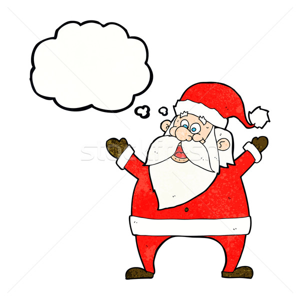 jolly santa cartoon with thought bubble Stock photo © lineartestpilot