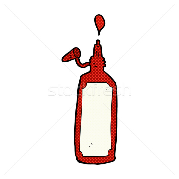 Komische cartoon ketchup fles retro Stockfoto © lineartestpilot