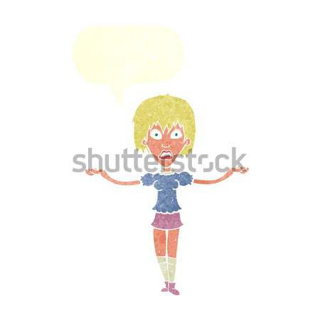 cartoon woman spreading arms with thought bubble Stock photo © lineartestpilot