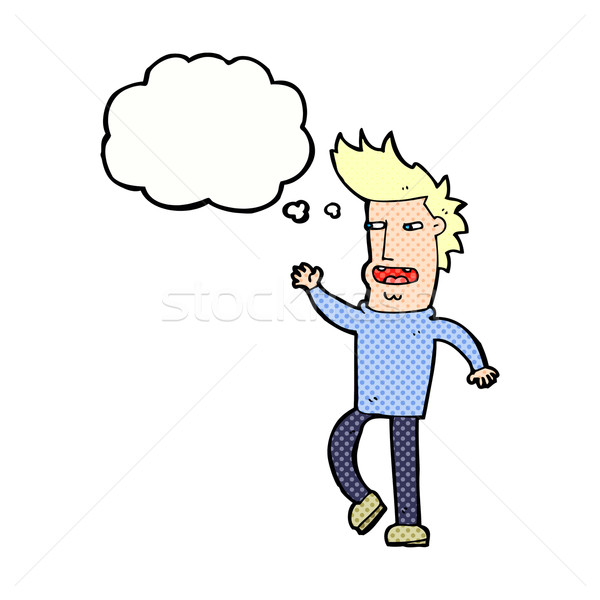 cartoon loudmouth man with thought bubble Stock photo © lineartestpilot
