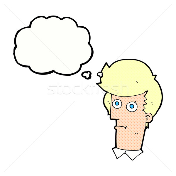 cartoon staring face with thought bubble Stock photo © lineartestpilot
