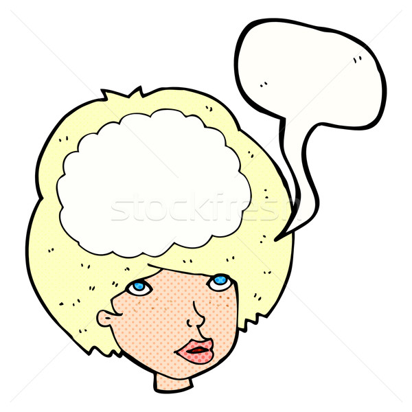cartoon empty headed woman with speech bubble Stock photo © lineartestpilot
