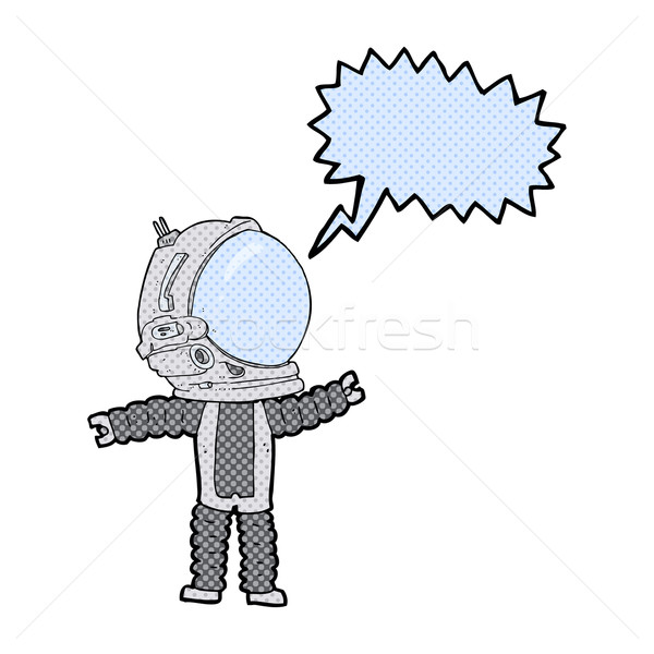 cartoon astronaut with speech bubble Stock photo © lineartestpilot