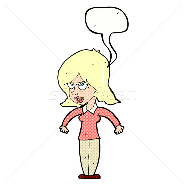 cartoon mean woman with speech bubble Stock photo © lineartestpilot