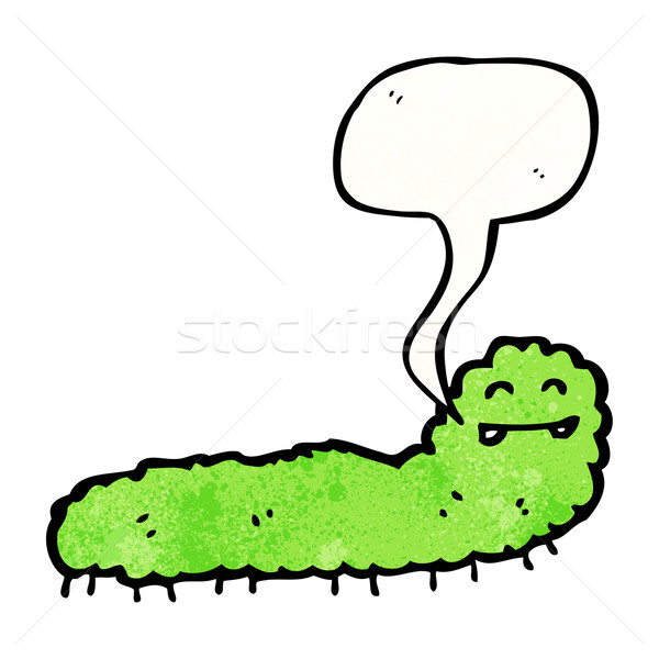 Karikatür tırtıl konuşma Retro çizim böcek Stok fotoğraf © lineartestpilot