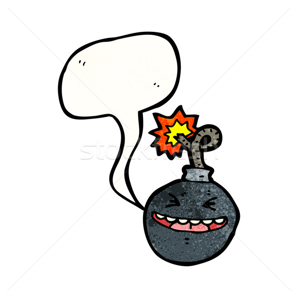Cartoon bomba parlando retro stress disegno Foto d'archivio © lineartestpilot