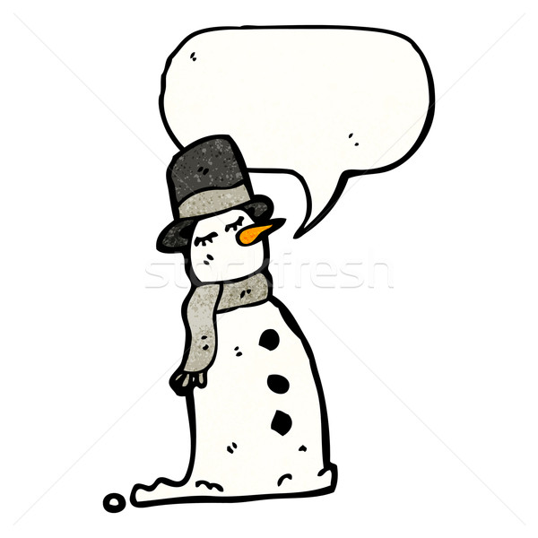 cartoon snowman with speech bubble Stock photo © lineartestpilot