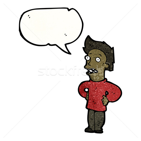 cartoon man talking with hands on hips Stock photo © lineartestpilot