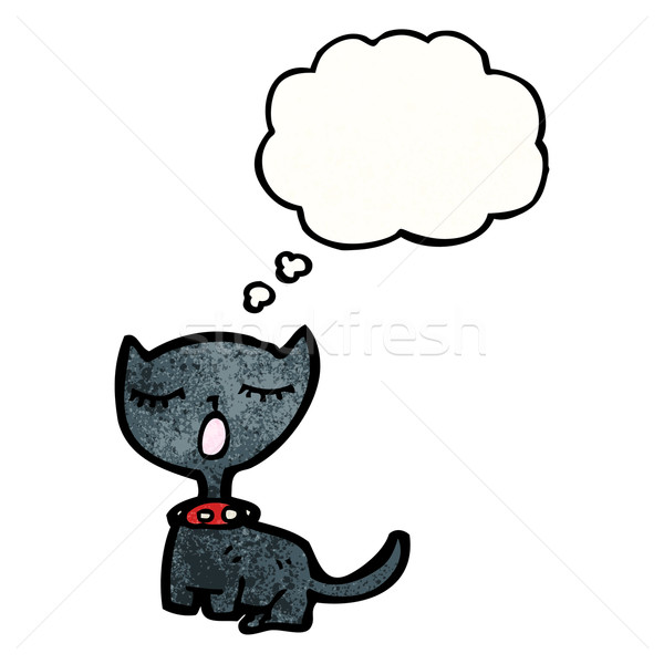漫画 黒猫 思考バブル レトロな テクスチャ 孤立した ストックフォト © lineartestpilot