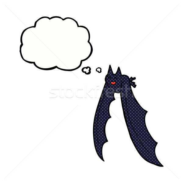 cartoon flying bat with thought bubble Stock photo © lineartestpilot